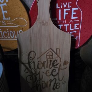 Home Sweet Home Bamboo Cutting Board 11in X 5in